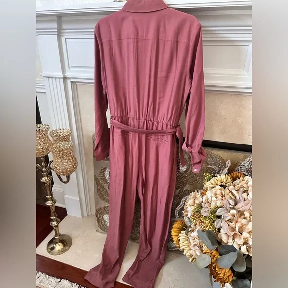 Mango Dusty Rose Zip-Up jumpsuit🩷 - Picture 6 of 10